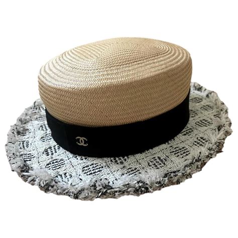 chapeau de paille chanel|chapeaux chanel.